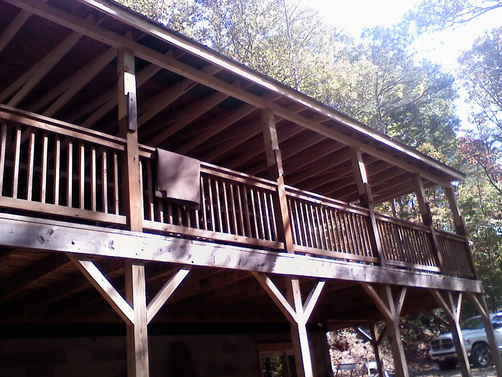 Timber framing under a new elevated porch and deck — Roof Leak Repair in Boulder City by Roofing Brothers